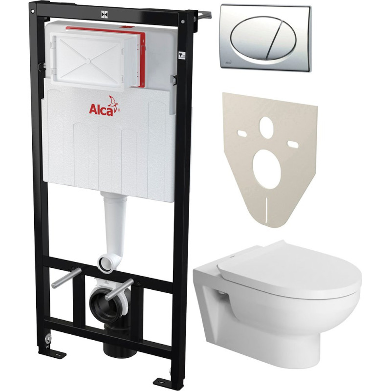 Комплект  Унитаз подвесной Duravit DuraStyle 45620900A1 безободковый + Система инсталляции для унитазов AlcaPlast AM101/1120-4:1RS M71-001