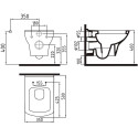 Комплект Унитаз подвесной Bien Dor с биде + Система инсталляции для унитазов Ideal Standard Prosys Frame с кнопкой цвета хром