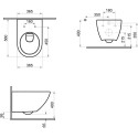 Комплект Унитаз подвесной STWORKI Merlingen HWH55 безободковый + Инсталляция Geberit Duofix с кнопкой смыва