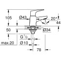 Кран Grohe BauFlow 20575000 хром
