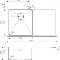 Мойка кухонная Omoikiri Akisame 78-IN-L нержавеющая сталь