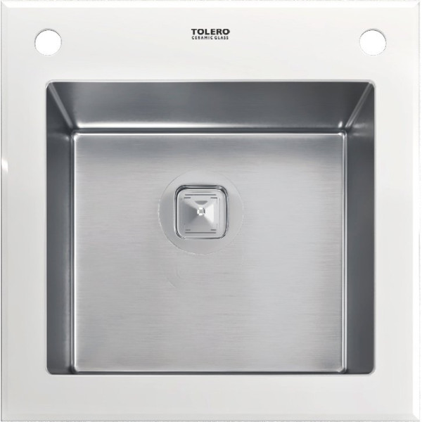 Мойка кухонная Tolero Glass TG-500 белая