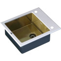 Мойка кухонная Zorg Inox Glass GL-6051-WHITE-BRONZE белое стекло