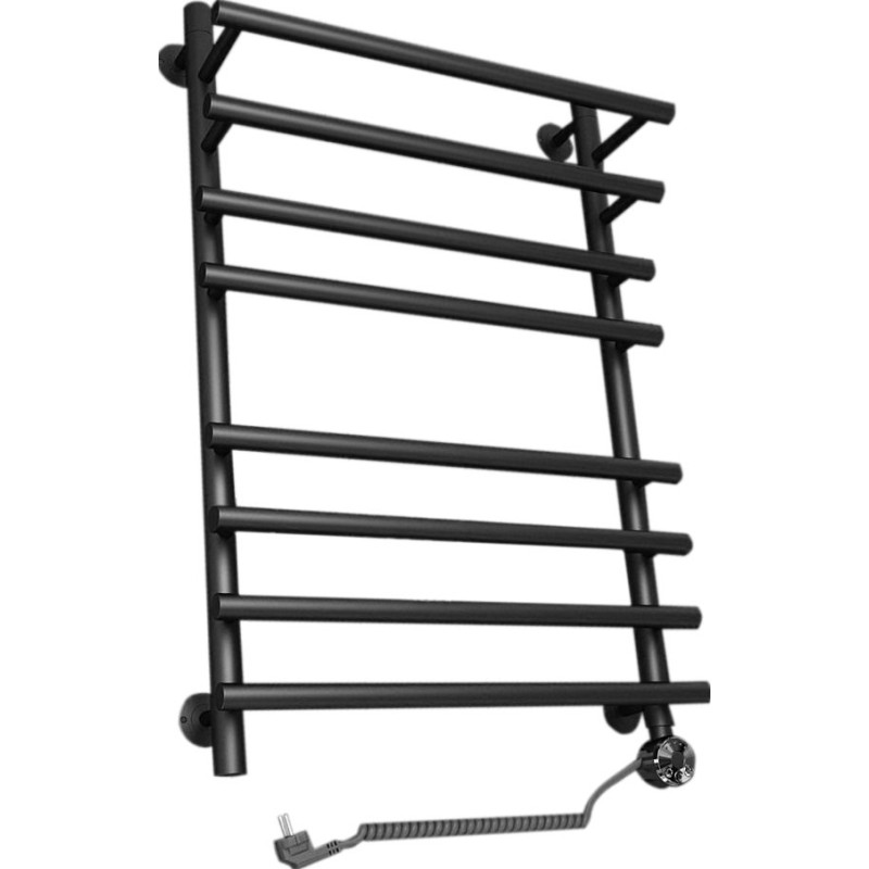 Полотенцесушитель электрический Двин F primo electro 80/50 1"-3/4"-1/2" чёрный матовый