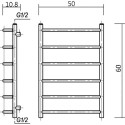 Полотенцесушитель водяной Domoterm Лаура П6 50x60, античная бронза