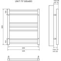 Полотенцесушитель водяной Lemark Unit П10 50x80, черный