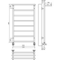 Полотенцесушитель водяной Terminus Контур П8 500*900 с полкой