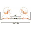 Шторка на ванну Cezares Relax VF-2-150/145-P-Bi стекло punto