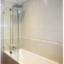 Шторка на ванну GuteWetter Lux Pearl GV-002A левая 100 см стекло бесцветное, фурнитура хром