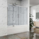 Шторка на ванну Kubele DE019P4-CLN-CH 215х150 см, профиль хром