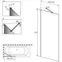 Шторка на ванну Radaway Modo Black PNJ II Frame 100