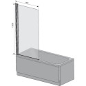 Шторка на ванну Ravak CVS1-80 L Transparent, профиль блестящий + средство для ванн и душевых кабин