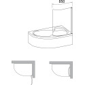 Шторка на ванну Ravak Rosa CVSK1 140/150 R Transparent, профиль блестящий