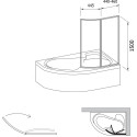 Шторка на ванну Ravak VSK2 Rosa 140 R Transparent