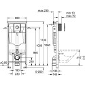 Система инсталляции для унитазов Grohe Rapid SL 38813001 4 в 1 с кнопкой смыва