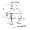 Смеситель Cezares Margot MARGOT-LSM1-03/24-Bi для раковины