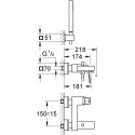Смеситель Grohe Eurocube 23141000 для ванны с душем