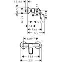 Смеситель Hansgrohe Logis loop 71247000 для душа