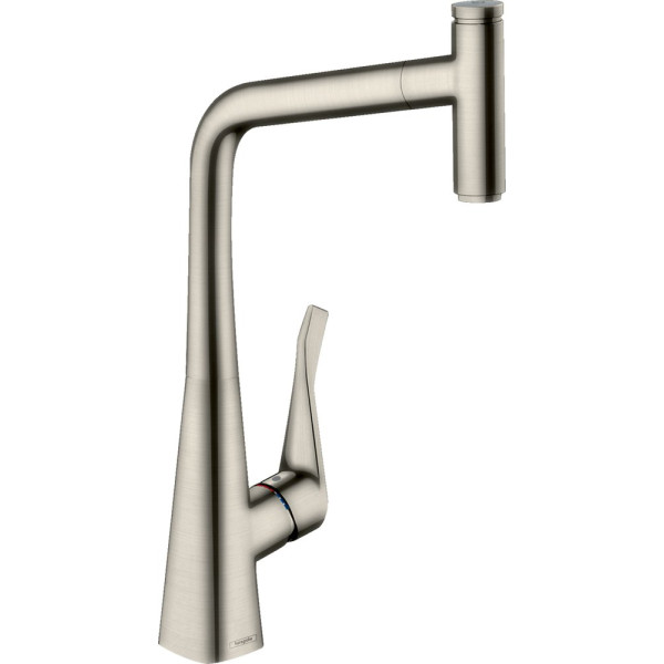 Смеситель Hansgrohe Metris Select M71 73803800 для кухонной мойки, сталь