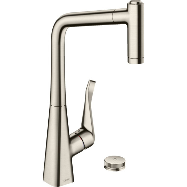 Смеситель Hansgrohe Metris Select M71 73806800 для кухонной мойки, сталь