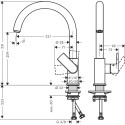 Смеситель Hansgrohe Vernis Shape M35 71871000 для кухонной мойки, хром