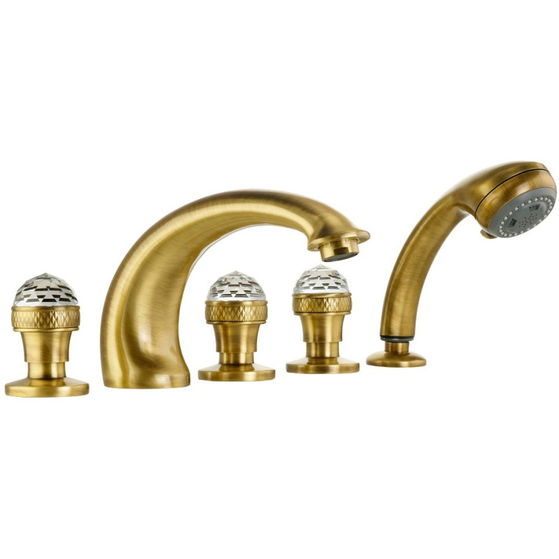 Смеситель Migliore Axo Swarovski ML.AXO-680F.BR на борт ванны, бронза