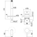 Смеситель Paffoni Light LIG007BO70 С ВНУТРЕННЕЙ ЧАСТЬЮ, для раковины