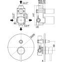 Смеситель Paffoni Light LIG015BO С ВНУТРЕННЕЙ ЧАСТЬЮ, для ванны с душем