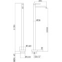 Смеситель Paffoni Light LIG031NO БЕЗ БАЗЫ, для раковины, напольный
