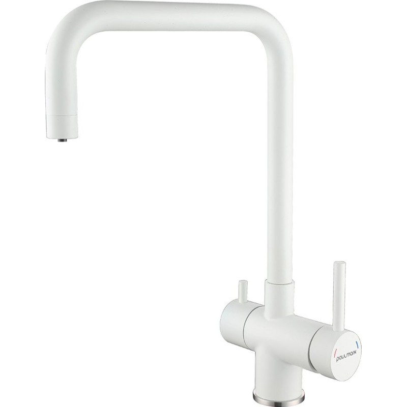 Смеситель Paulmark Wetter We213030-431 для кухонной мойки, белый матовый