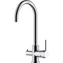Смеситель Rossinka Z Z35-28 для кухонной мойки, хром с фильтром Аквафор Кристалл ECO H Pro