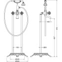 Смеситель Timo Nelson 1900/03Y-CR для ванны с душем, напольный, черный