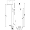 Смеситель Timo Selene 2210/03Y-CR черный, напольный, для ванны с душем