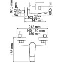 Смеситель Wasserkraft Dill 6101 для ванны с душем