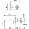 Смеситель Webert Living LV830606015 С ВНУТРЕННЕЙ ЧАСТЬЮ, для раковины