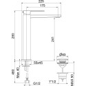 Смеситель Webert Pegaso PE830402560 для раковины, чёрный