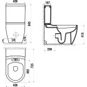 Унитаз-компакт Creavit Grande XXL GR360 + коврик