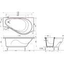 Ванна из искусственного камня Эстет Грация 170x95 R с ножками