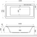 Акриловая ванна Excellent Pryzmat WAEX.PRY15.SMART 150x75