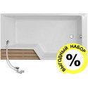 Акриловая ванна Jacob Delafon Bain-Douche Neo 160 R + слив-перелив