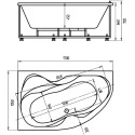 Акриловая ванна Акватек Вега 170 L, с фронтальным экраном