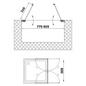 Душевая дверь в нишу Vegas Glass E2P 80 07 02 профиль матовый хром, стекло шиншилла
