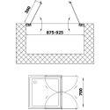 Душевая дверь в нишу Vegas Glass E2P 90 07 01 профиль матовый хром, стекло прозрачное