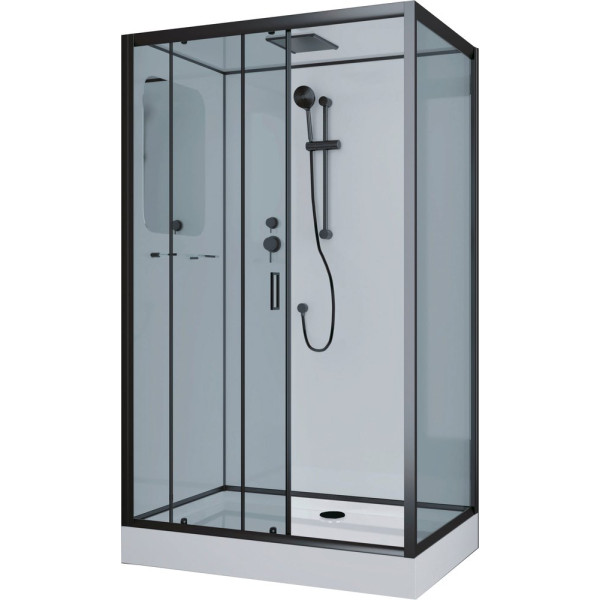 Душевая кабина Niagara Premium NG-6912-01QL BLACK 120х80х210 левая, черная