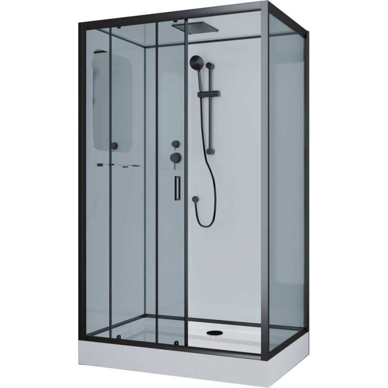Душевая кабина Niagara Premium NG-6912-01QL BLACK 120х80х210 левая, черная