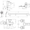Душевой комплект Jacob Delafon Cuff E37303-CP + E45532-CP + E99898RU-CP