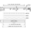 Душевой лоток AlcaPlast APZ10-Simple 550 с решеткой и опорами