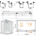 Душевой уголок Cezares Lux soft W AH1 130/100 C Cr IV