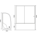 Душевой уголок Royal Bath RB 8120BK-C-L с поддоном