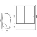 Душевой уголок Royal Bath RB 8120BK-T-CH L, с поддоном